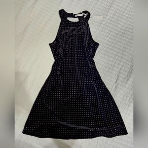 Velvet dress with colorful glitter dots